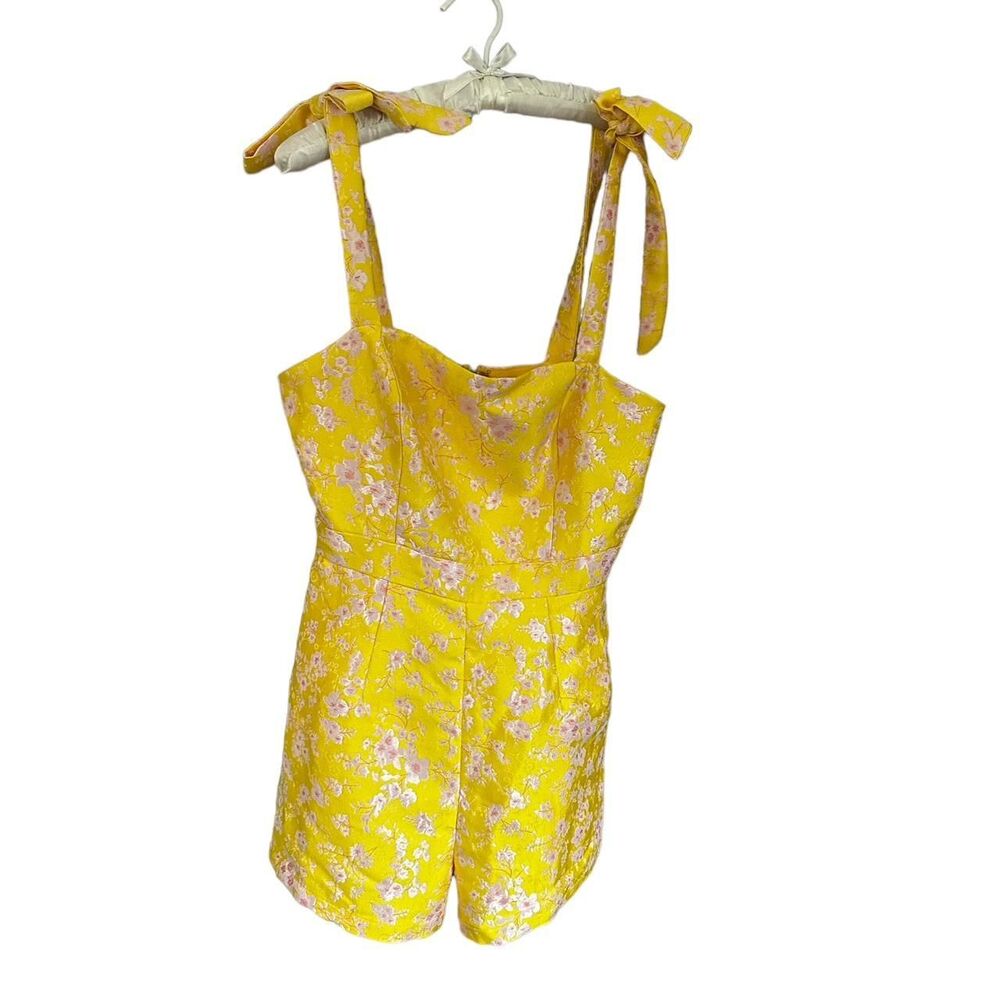Anthropologie Women's Yellow and Pink Playsuit-romper